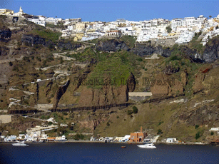 Santorini Port and Town